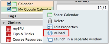 Reload Calendar